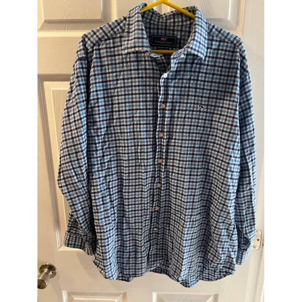 Vineyard Vines Flannel Men's - Blue/Grey Plaid - Size XL